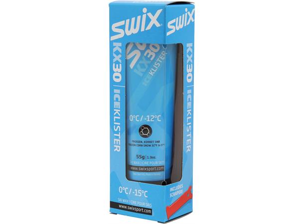 Swix KX30 Blått Is Klister, 0C to -12C Klister for harde og istete forhold. 